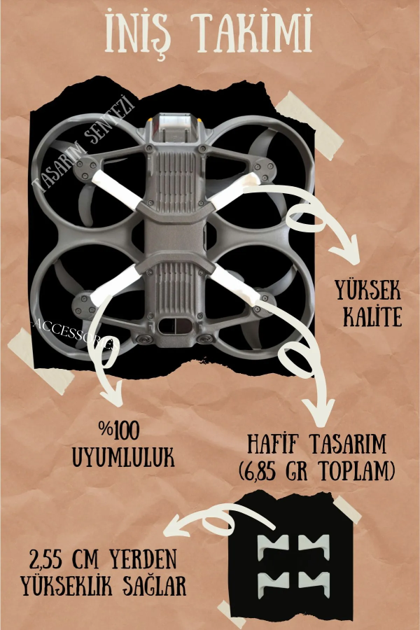 Dji Avata 2 Drone Uyumlu Iniş Takımı Beyaz