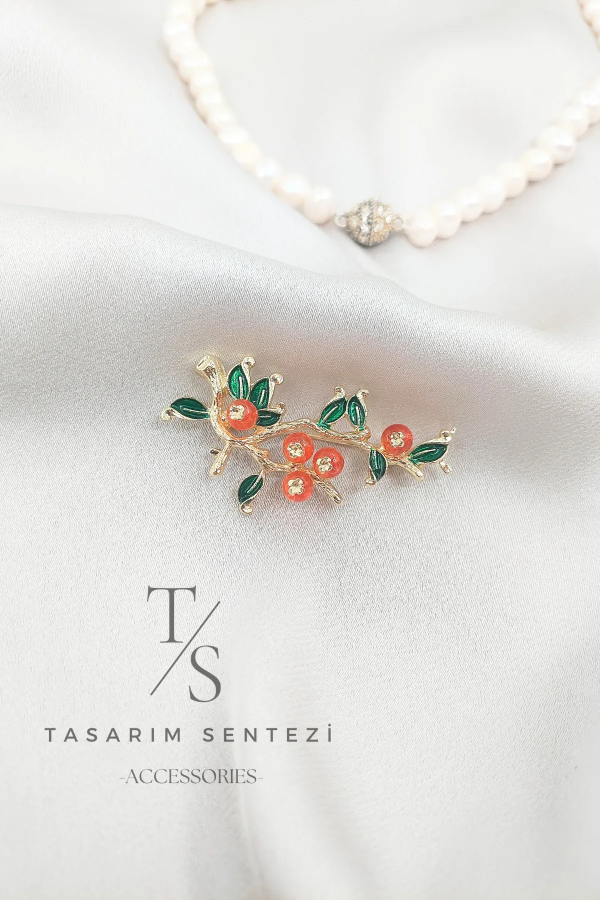 Broş Metal Kokina Çiçeği Tavşanmemesi Ruskus 