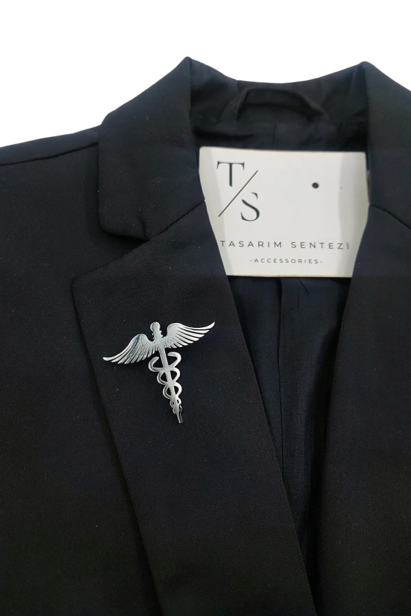 Broş Çelik Sağlık Hekim Doktor Hemşire Gold
