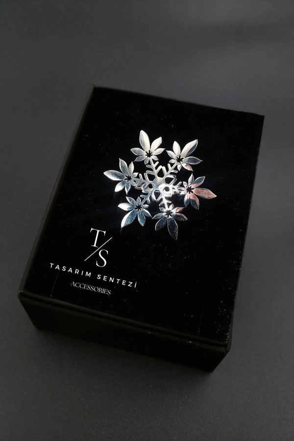 Broş Çelik Kar Tanesi Silver