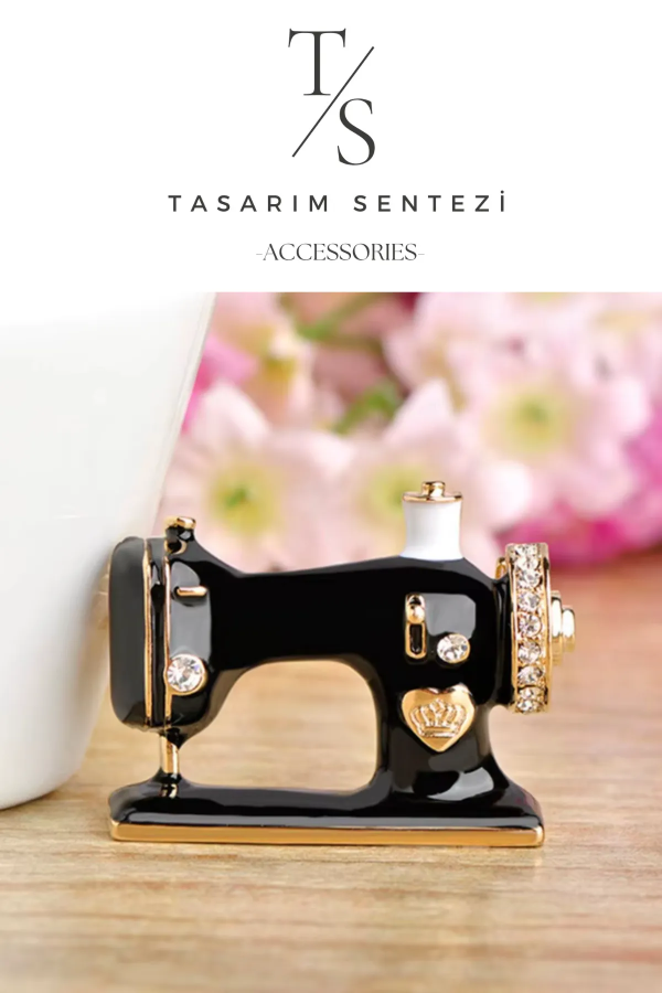 Broş Metal Dikiş Makinesi Taşlı Terzi Nakış Dikim