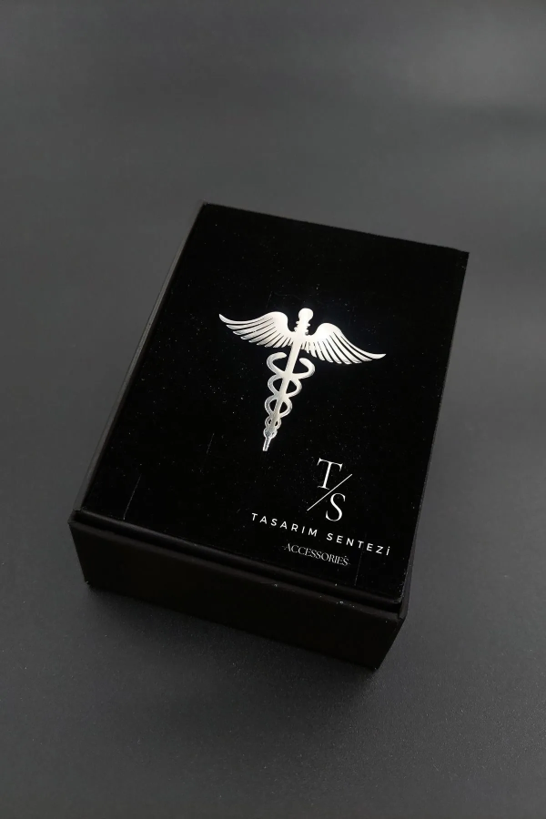 Broş Çelik Sağlık Hekim Doktor Hemşire Gold