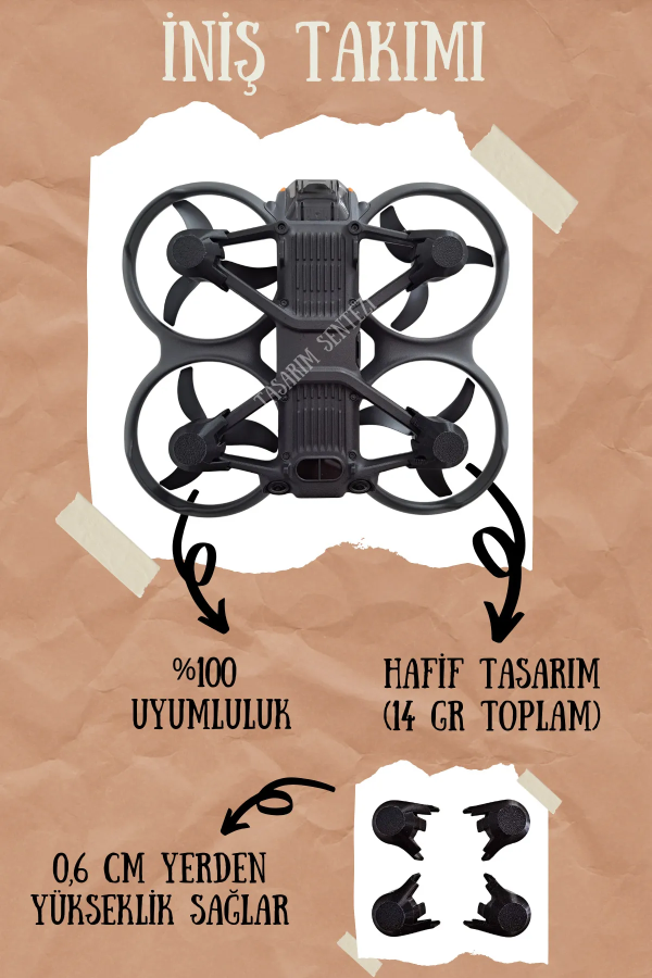 Dji Avata 2 Drone Uyumlu İniş Takımı V2 