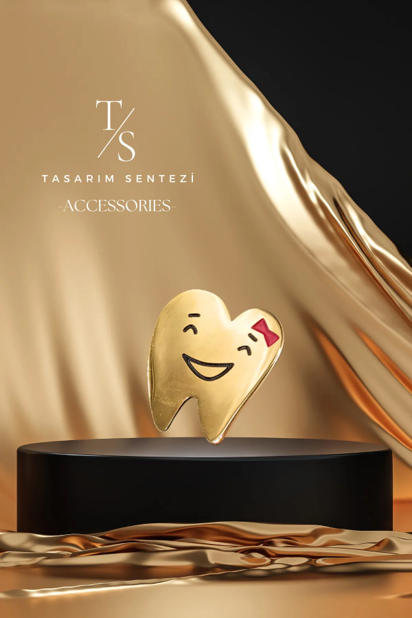 Broş Çelik Diş Doktoru Dent Klinik Hekim Gold