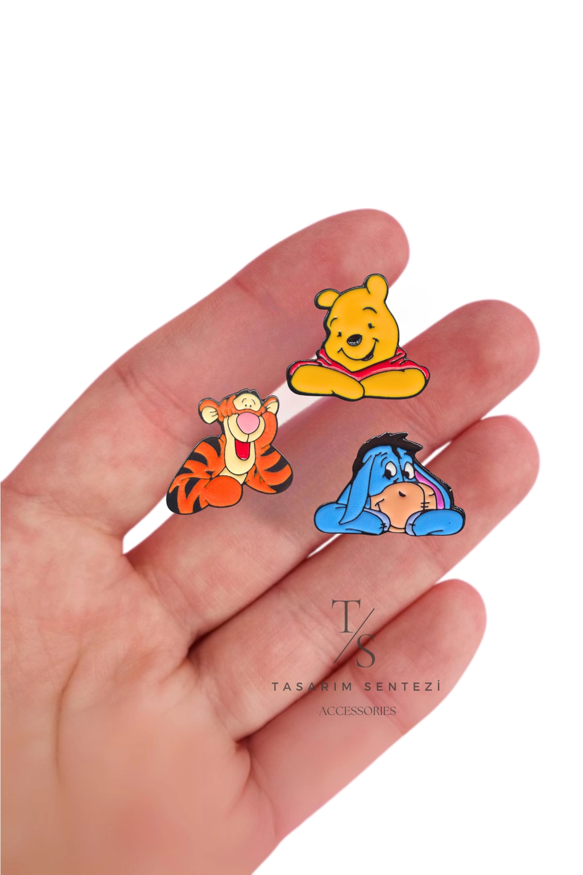 Rozet Metal 3’lü Winnie The Pooh Ayı Eeyore Eşek Kaplan Tigger