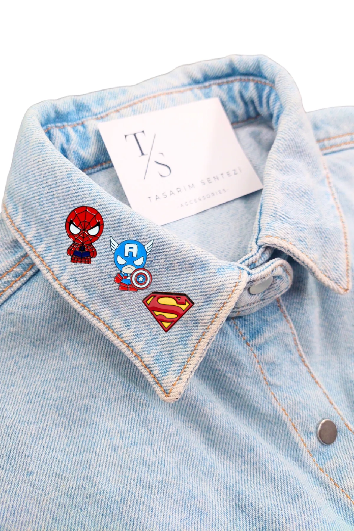 Rozet Metal 3’lü Superman Spider Man Captain America