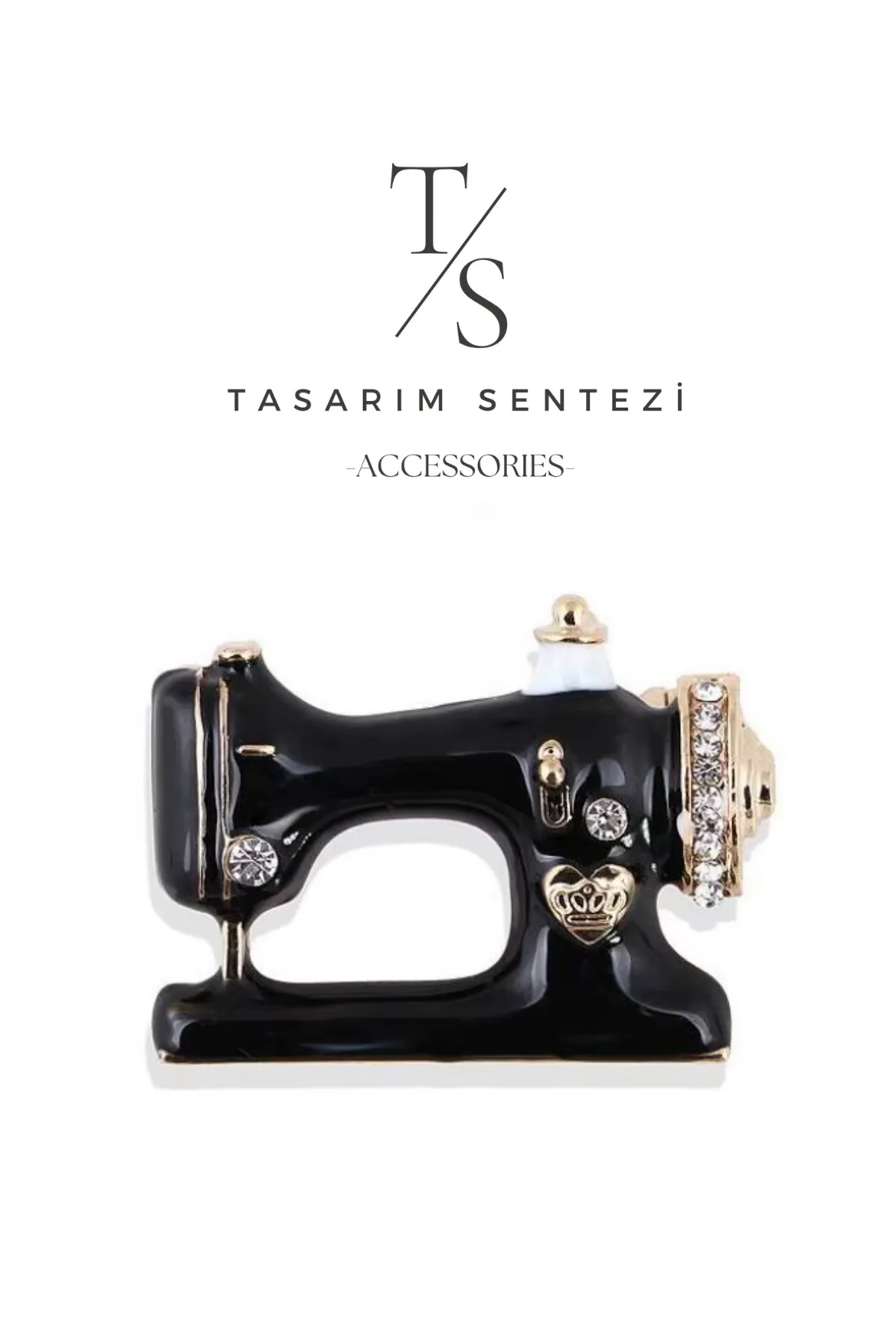Broş Metal Dikiş Makinesi Taşlı Terzi Nakış Dikim