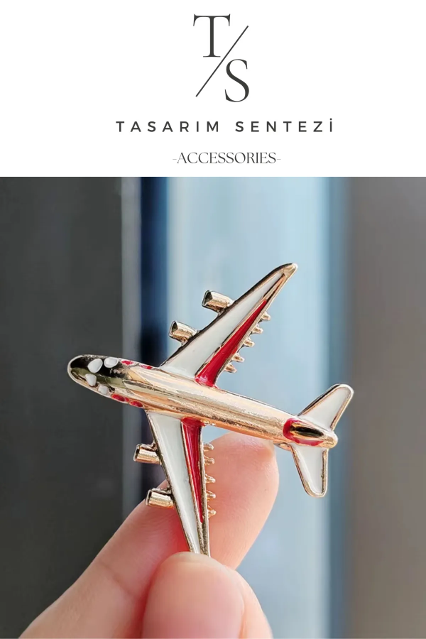 Brooch Metal Aircraft Boeing Airbus Stewardess Host