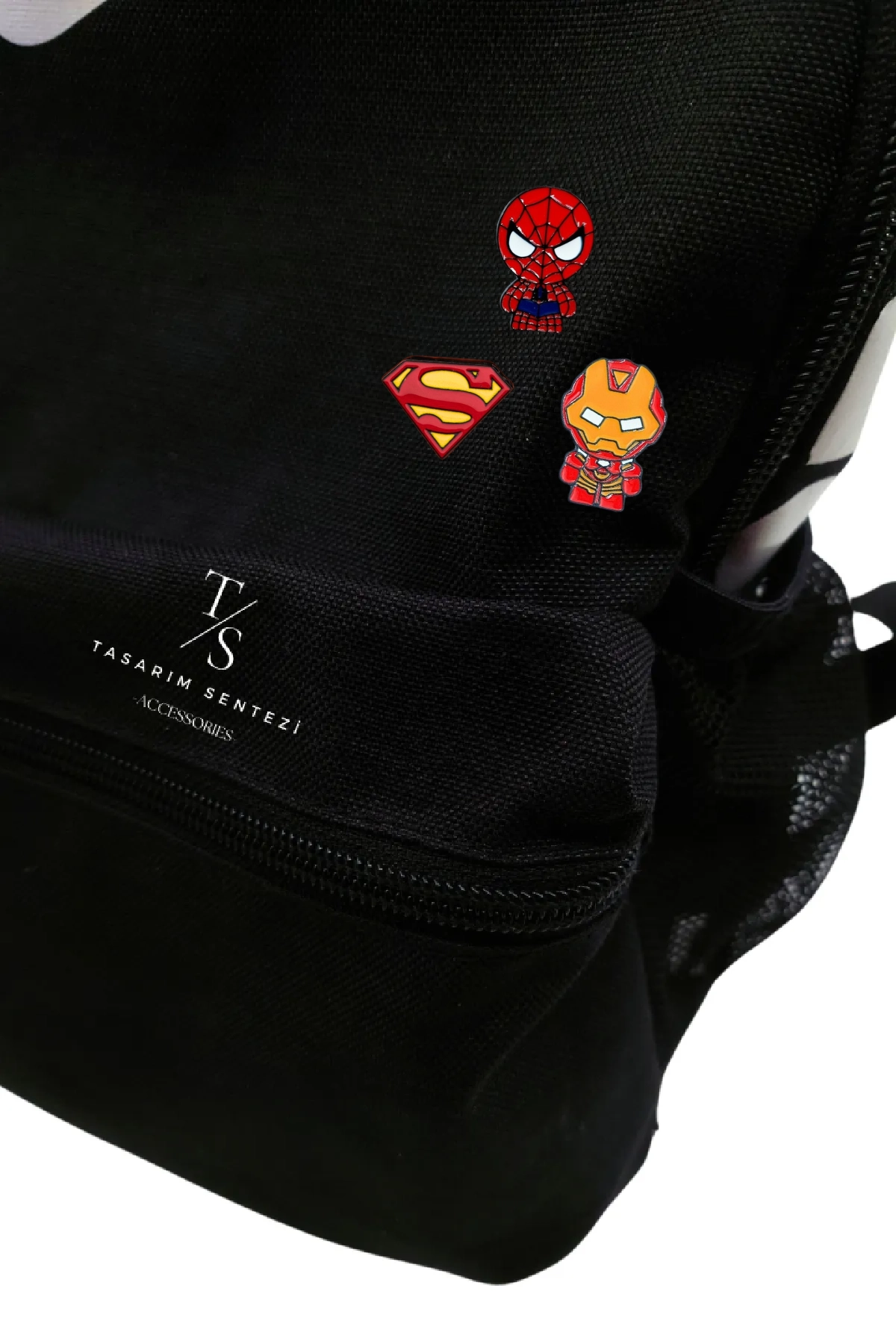 Rozet Metal 3’lü Iron Man Superman Spider Man