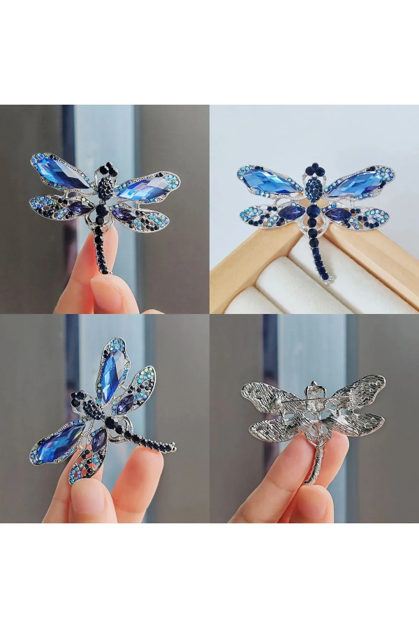 Broş Metal Yusufcuk Büyük Mavi Taşlı
