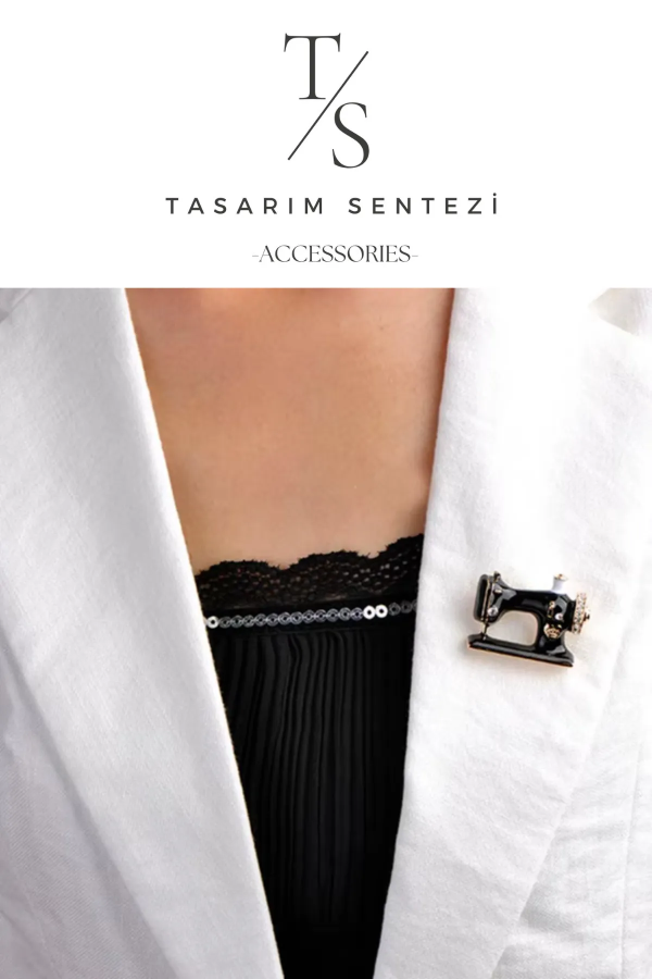 Broş Metal Dikiş Makinesi Taşlı Terzi Nakış Dikim