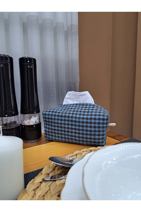 El Yapımı Peçetelik Islak Mendil Mavi Orta