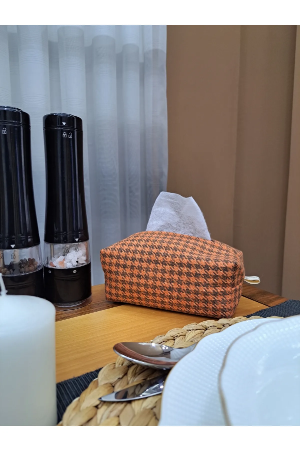 Handmade Napkin Holder Wet Wipes Orange Small