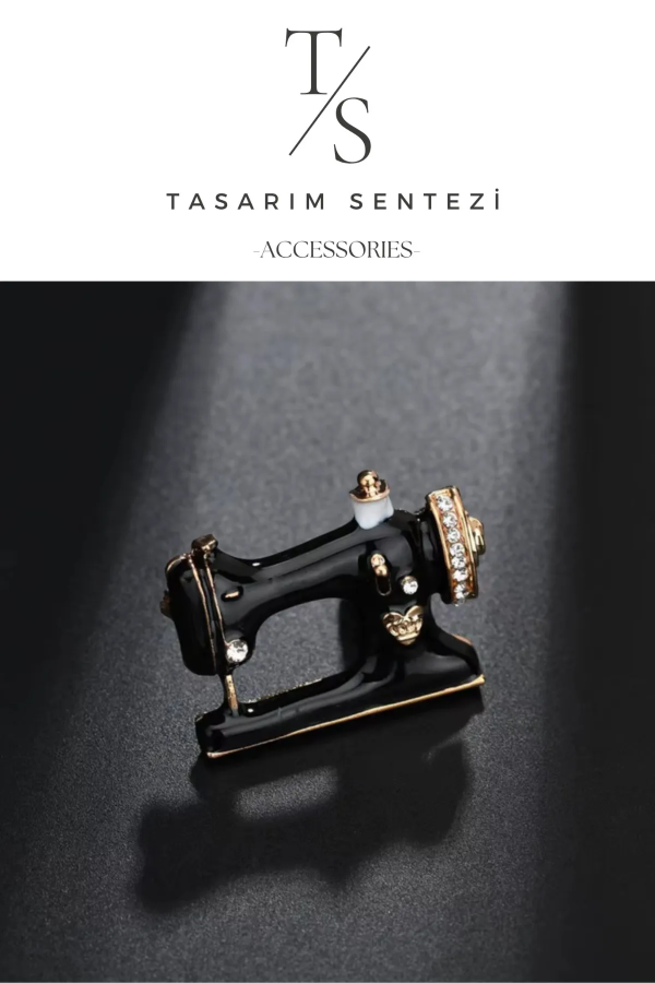 Broş Metal Dikiş Makinesi Taşlı Terzi Nakış Dikim