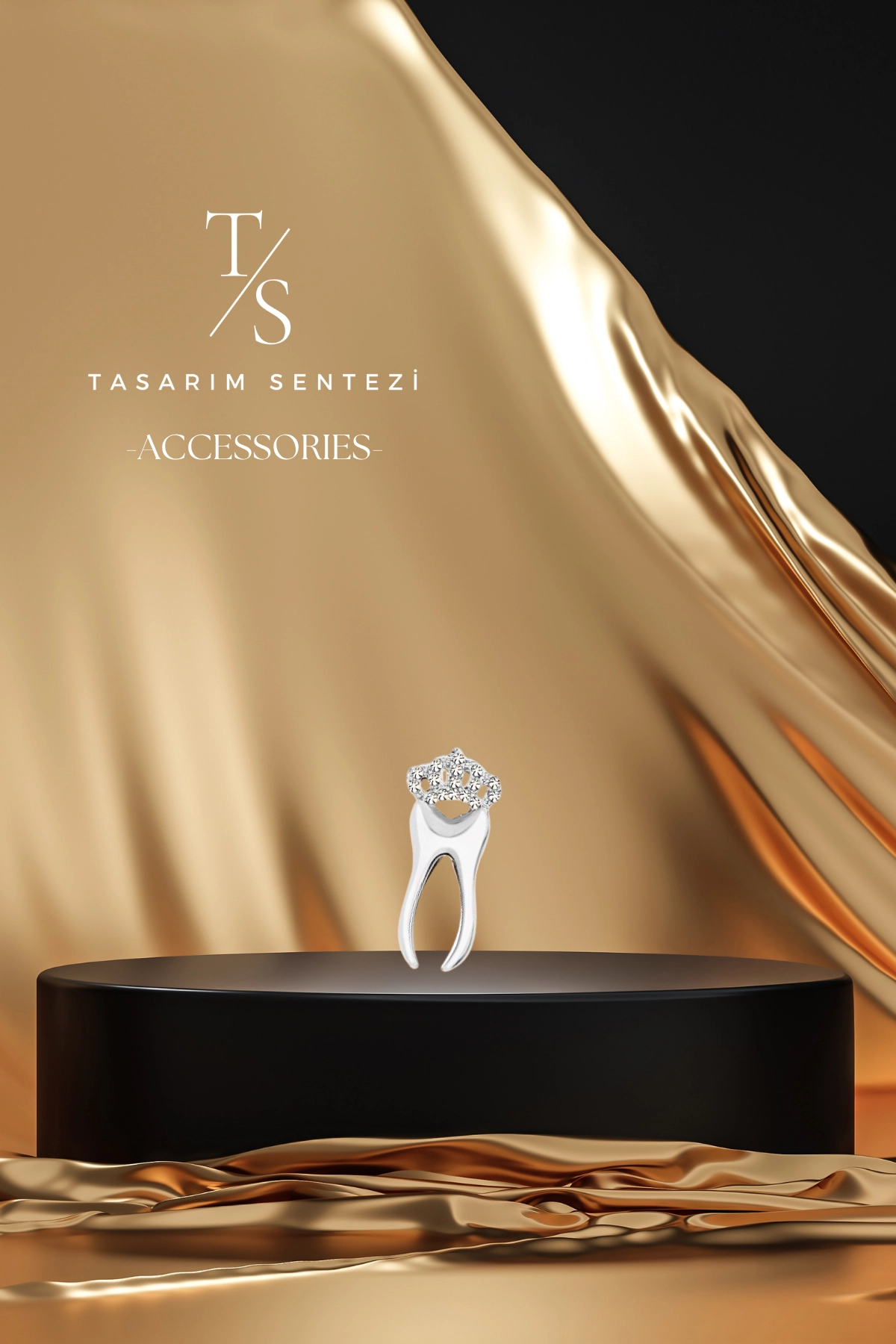 Rozet Metal Diş Doktoru Dent Klinik Hekim Taşlı Silver