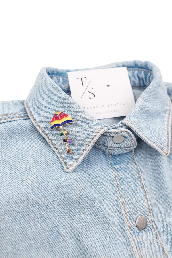 Brooch Metal Kite Colorful Rainbow