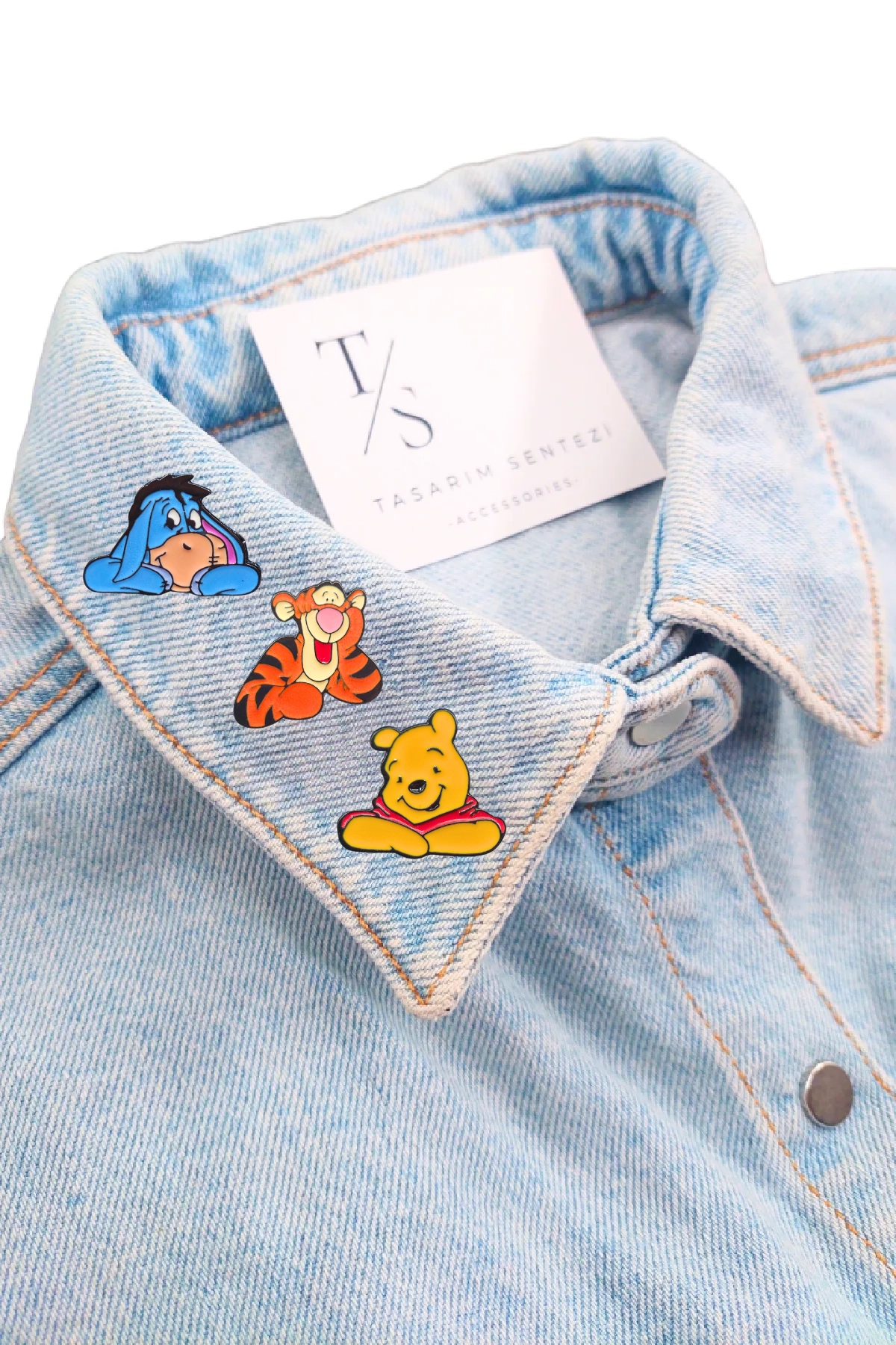 Rozet Metal 3’lü Winnie The Pooh Ayı Eeyore Eşek Kaplan Tigger