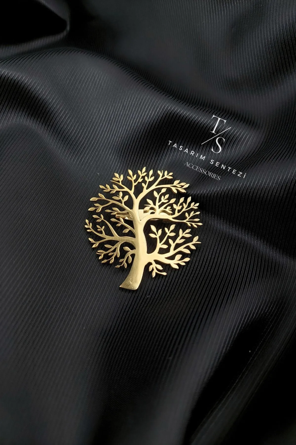 Brooch Steel Tree of Life Autumn Forest