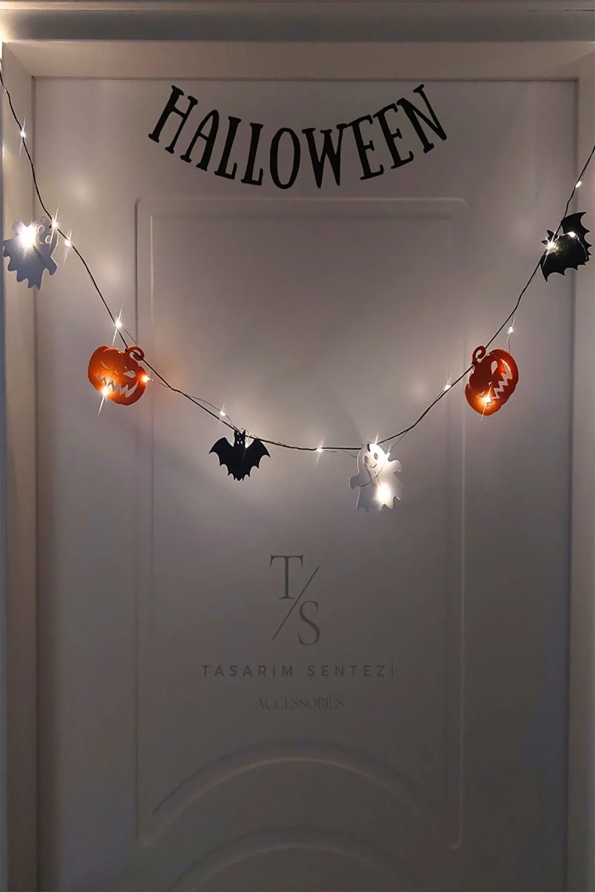 Halloween 6’lı Cadılar Bayramı Süsü Yarasa Kabak Hayalet Led Işıklı