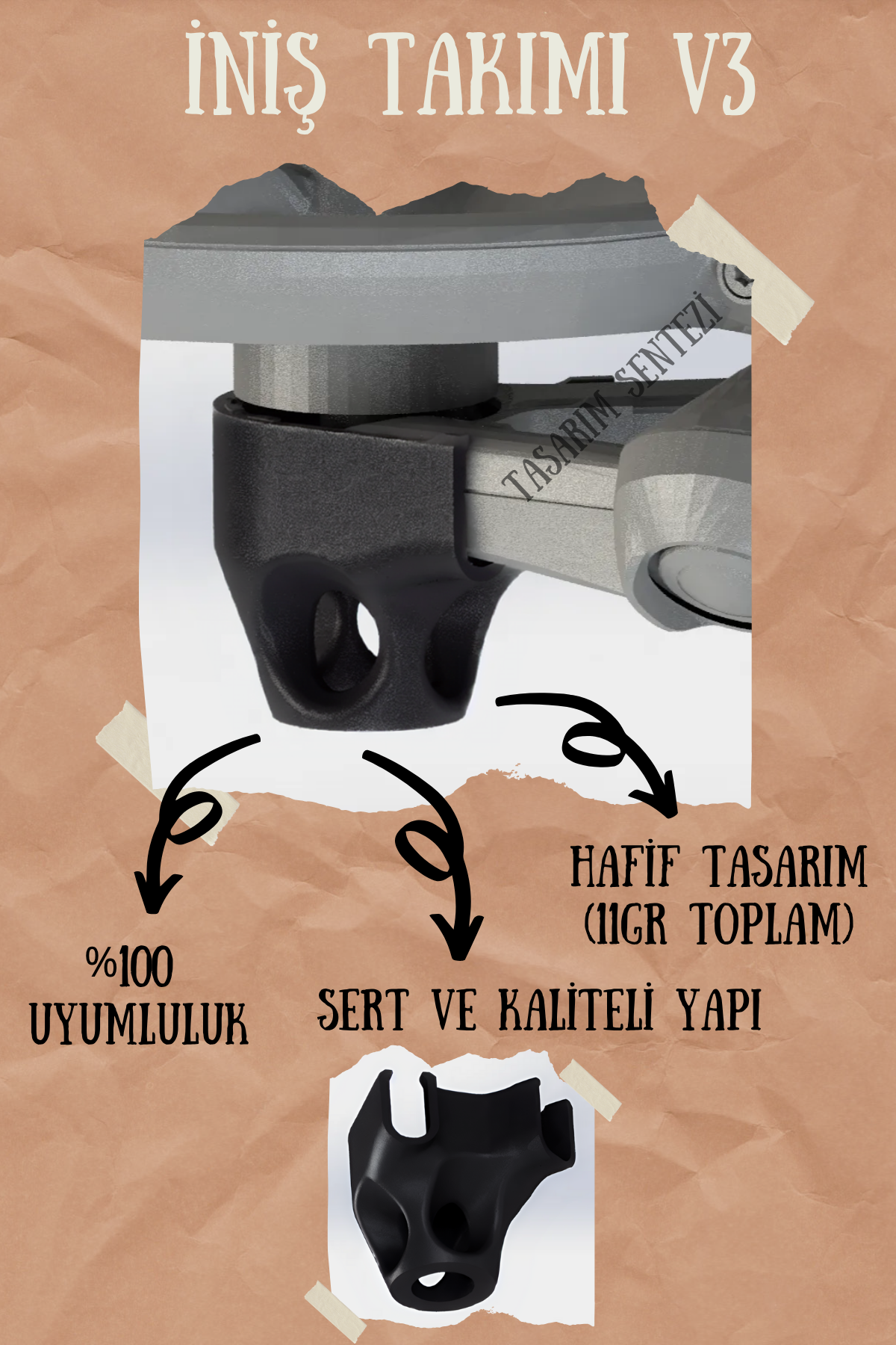 Dji Avata 2 Drone Uyumlu İniş Takımı V3