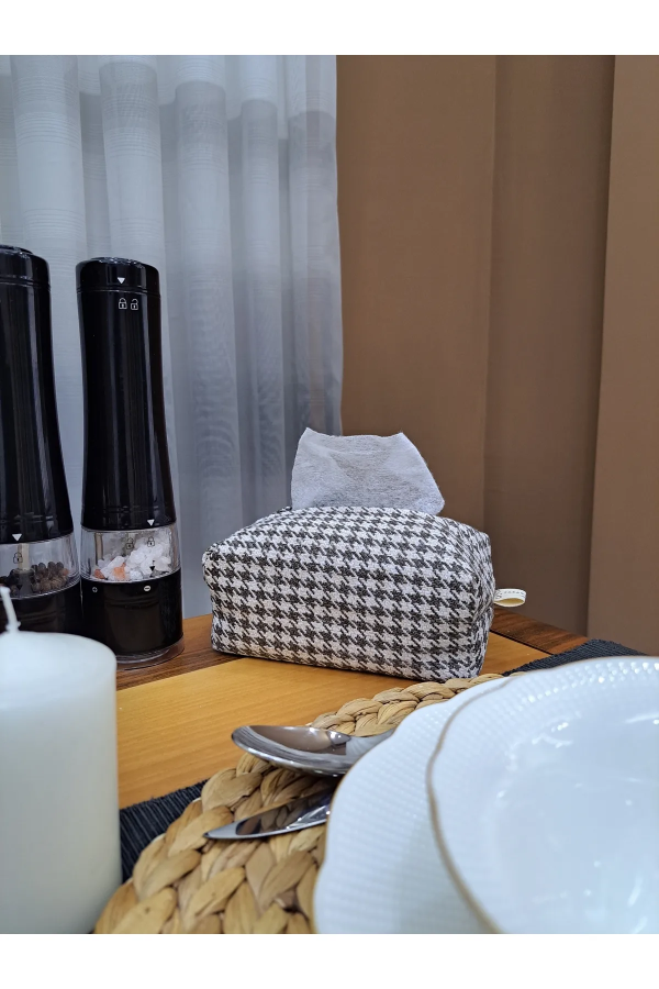 El Yapımı Peçetelik Islak Mendil Açık Kahve Küçük