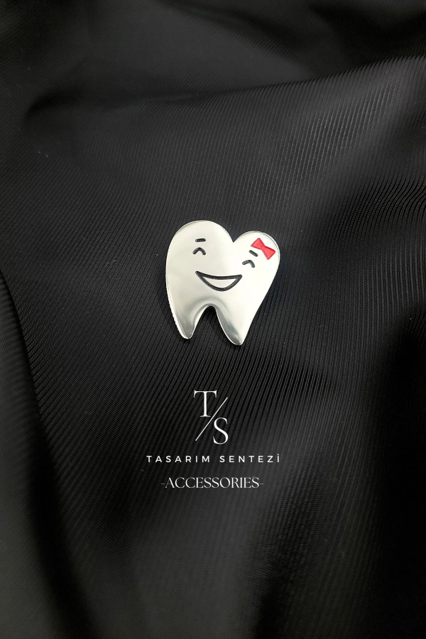 Broş Çelik Diş Doktoru Dent Klinik Hekim Silver