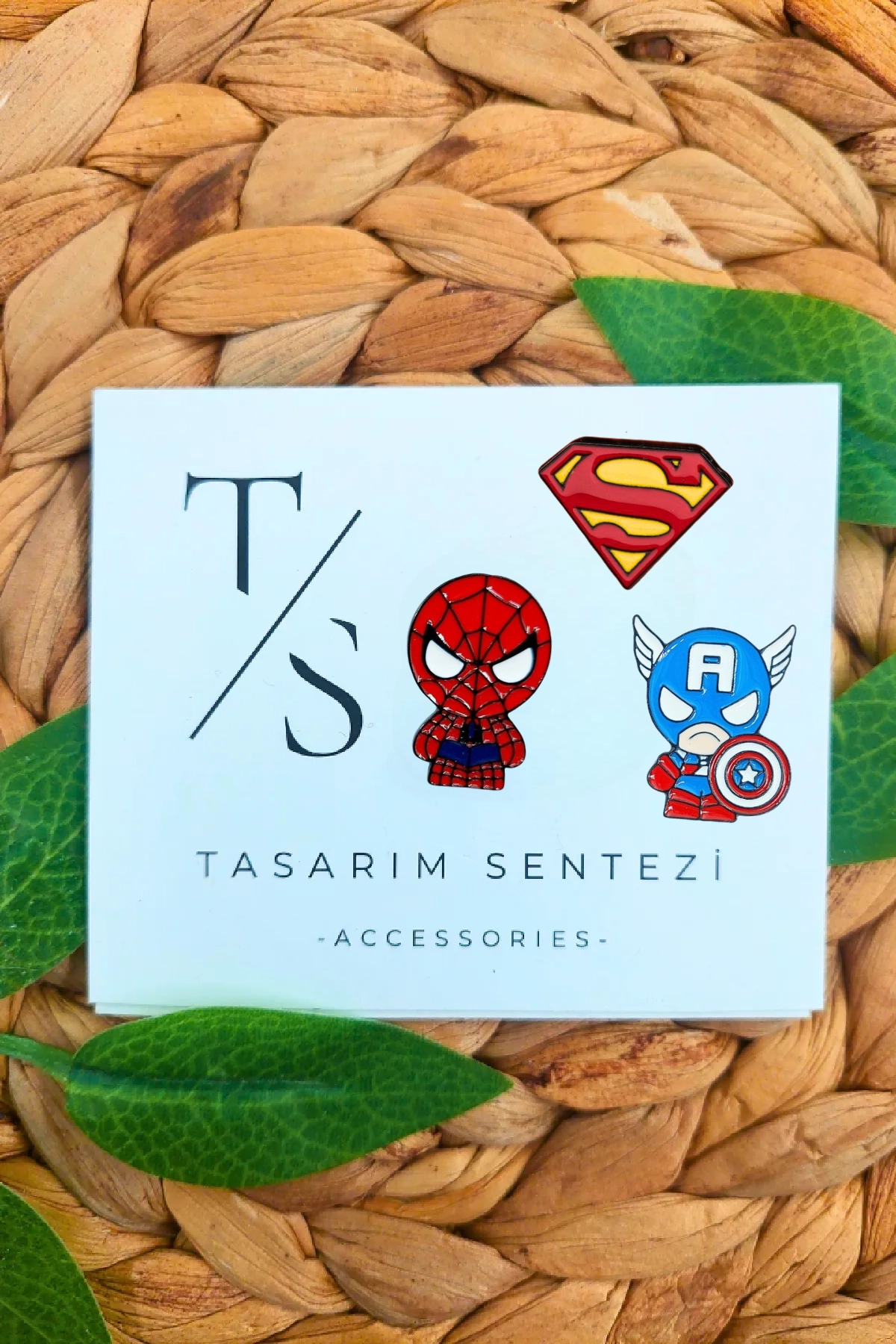 Rozet Metal 3’lü Superman Spider Man Captain America