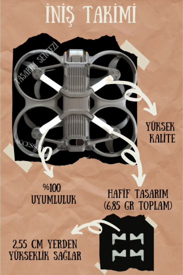 Dji Avata 2 Drone Uyumlu Iniş Takımı Beyaz