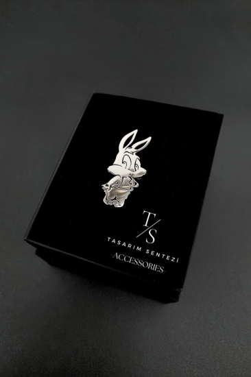 Broş Çelik Tavşan Bugs Bunny Figür Silver