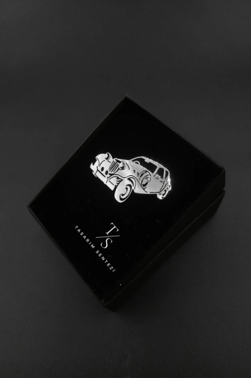 Broş Çelik  Araba Nostalji Araç Cars Silver