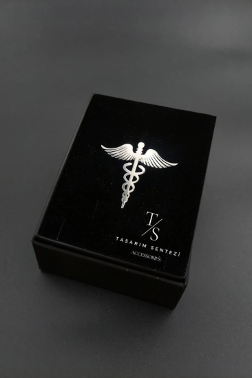 Broş Çelik Sağlık Hekim Doktor Hemşire Gold