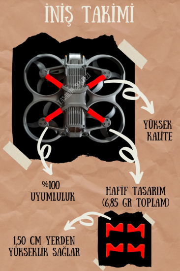Dji Avata 2 Drone Uyumlu Iniş Takımı Kırmızı