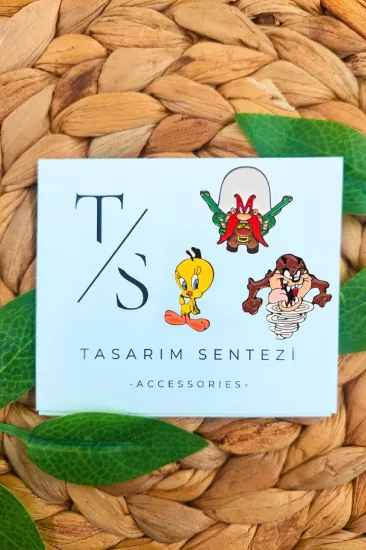 Rozet Metal 3’lü Tazmanya Canavari Tweety Yosemite Sam