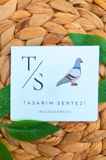 Rozet Metal Kaya Güvercin Kuş