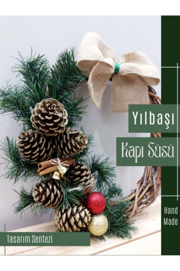 Yılbaşı Kapı Süsü Çelenk Yeni Yıl Christmas 35cm