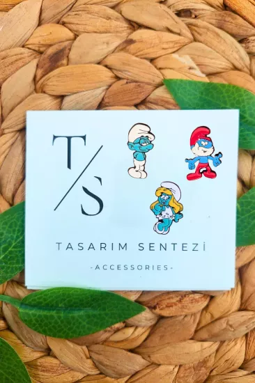 Rozet Metal 3’lü Sirinler Gozluklu Sirine Sirin Baba