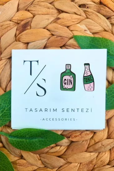 2’li Rozet Metal Cin Tonik İçecek Şişesi Kokteyl 