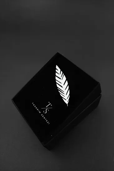 Broş Çelik Tüy Yaprak Çiçek Silver