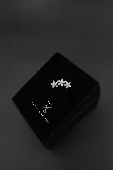 Broş Metal 3’lü Yıldız Taşlı Gold 
