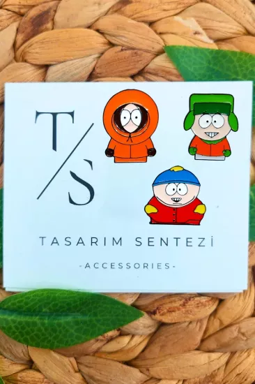 Rozet Metal 3’lü South Park Kyle Broflovski Eric Cartman Kenny McCormick