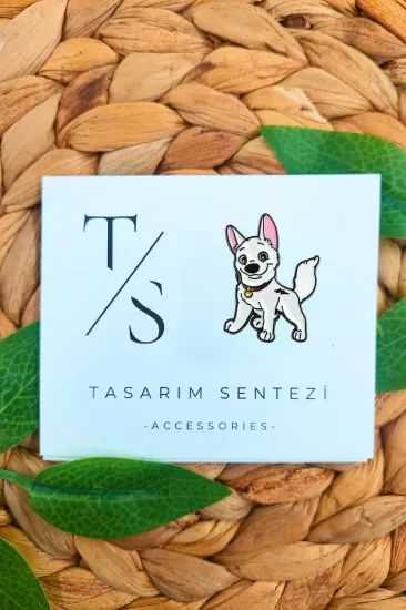 Rozet Metal Bolt Köpek Beyaz Çoban Köpeği Hayvan