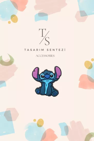 Rozet Silikon Stitch Lilo Mavi Stiç Koala