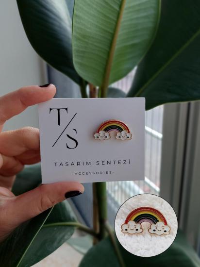 Rozet Metal Gökkuşağı Gülen Yüz 