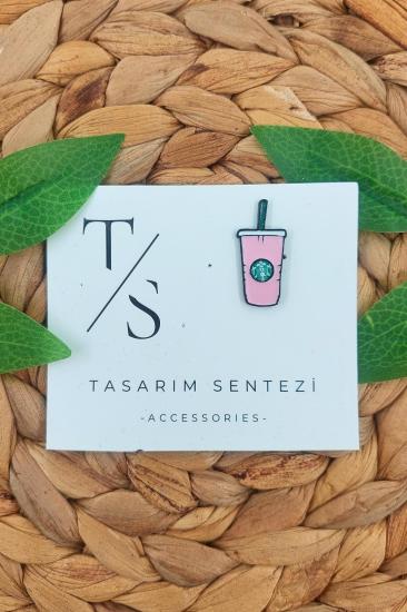 Rozet Metal Kahve Starbucks Coffee Pembe Nescafe