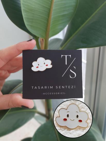 Rozet Metal Bulut Smile Gülen Yüz