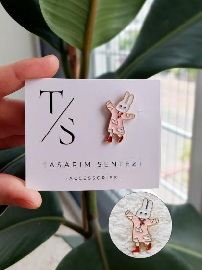 Rozet Metal Tavsan Pijamalı Sevimli