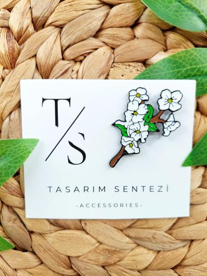 Rozet Metal Çiçek Mine Çiçeği Dal