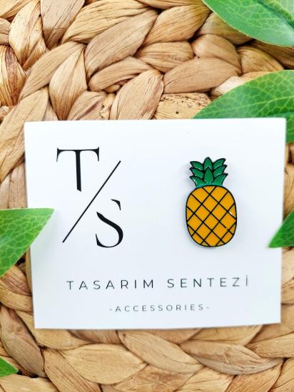 Rozet Metal Ananas Tropik Meyve Pineapple
