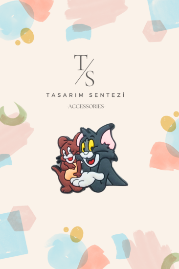Rozet Silikon Tom ve Jerry Çizgi Film Kedi Fare