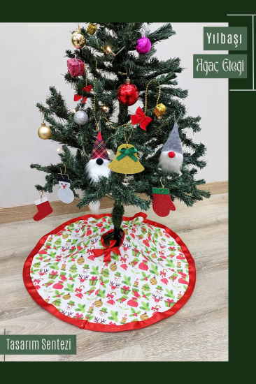 Yılbaşı Çam Ağacı Eteği Örtüsü Christmas Yesil
